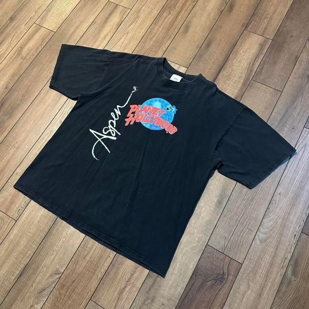 Vintage Planet  Hollywood Aspen Ski Graphic T Shirt Men's‎ XL 90s Made USA